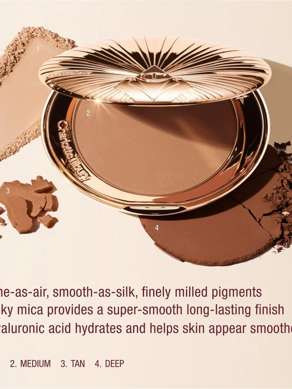 Charlotte Tilbury Airbrush Bronzer–Medium 2 (Matte Bronzing Powder)full size NIB